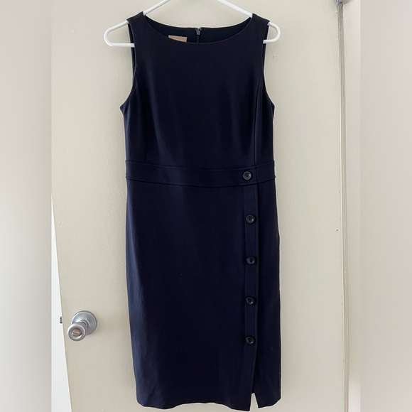Talbots Button Detailed Navy Sheath Dress | Size 4 - Picture 1 of 3